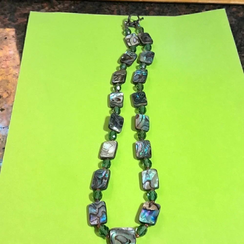 Vintage Abalone Necklace Signed "B".